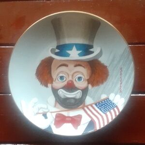 Clown Decorative Plate with American Flag Red Skelton #3138